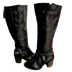 Steve Madden Black Leather Heeled Boots